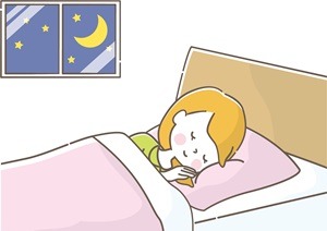 ベッドでの睡眠イメージ