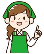 説明するエプロン女性