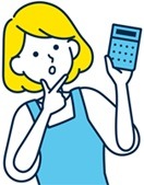 電卓を持つ女性