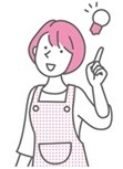 ポイントを説明するエプロンの女性1