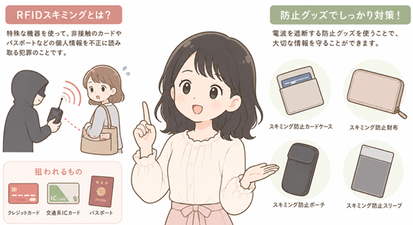RFIDスキミングと対策グッズの図解A