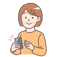 スマホを触る女性