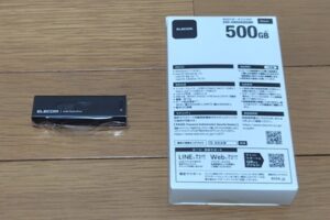 エレコム「ESD-EMA0500GBK」本体＋パッケージ