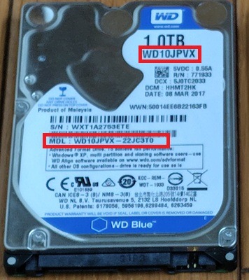 HDD「WD10JPVX」1