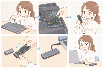 M.2SSDの外付け化イメージ図